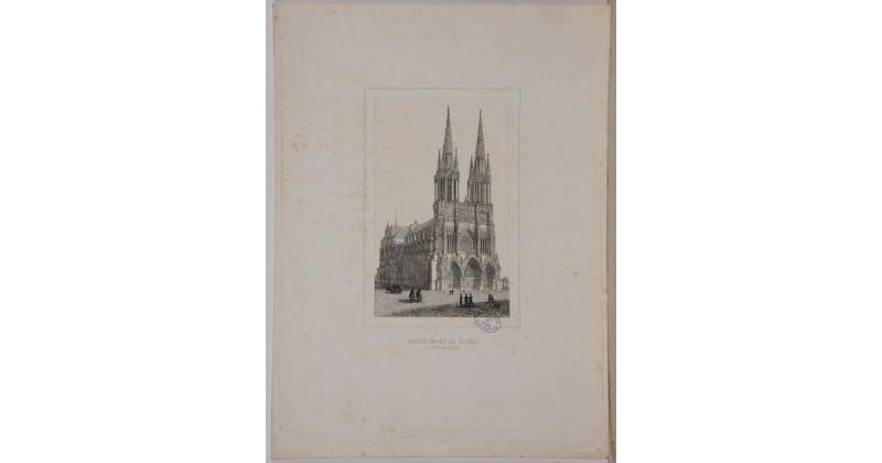 Un tutoriel visuel étape par étape pour un dessin simple de Notre Dame, avec des flèches et des numéros